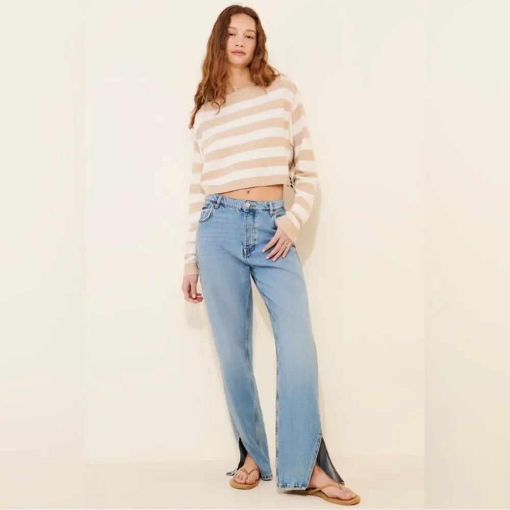 Free People We The Free Into The Blue Pullover in Ivory Stripe Combo
